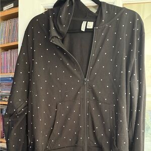 Women's Black Polka Dot Hoodie